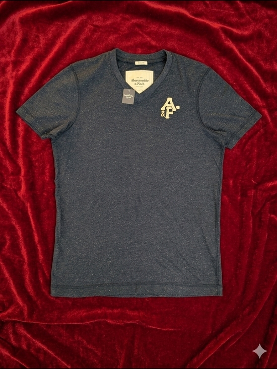 Abercrombie & Fitch Other - Vintage Abercrombie & Fitch Men's Navy Heather Logo V Neck T-Shirt Muscle Fit